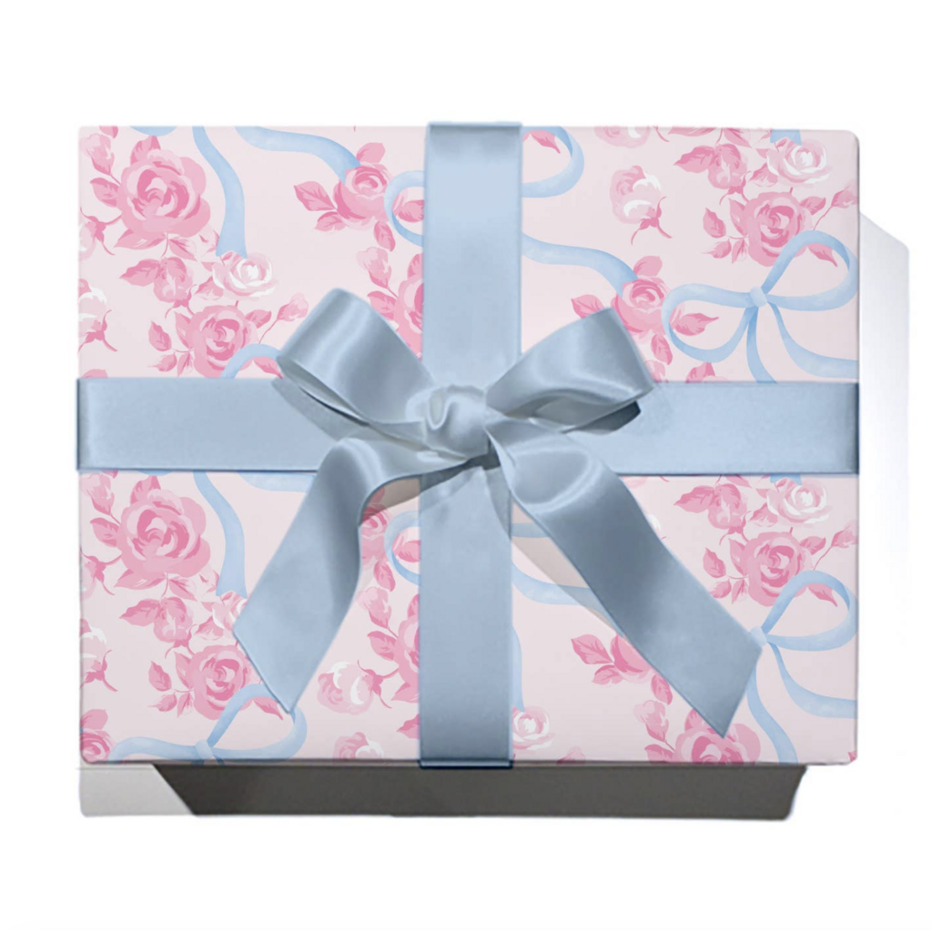 Watercolor Floral Bow Wrapping Paper - 3 Sheets