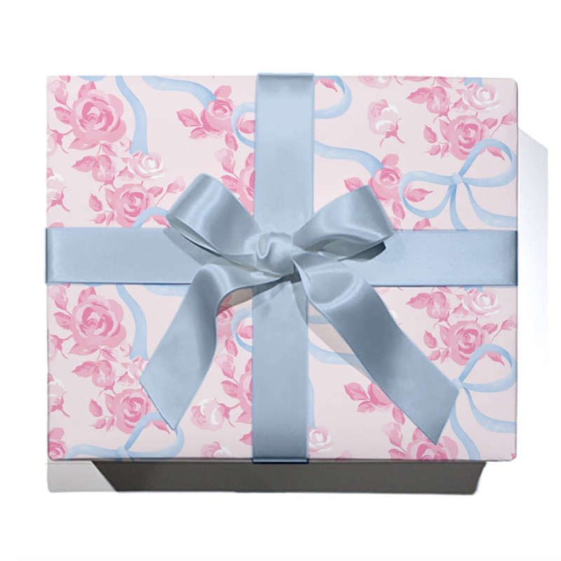 Watercolor Floral Bow Wrapping Paper - 3 Sheets