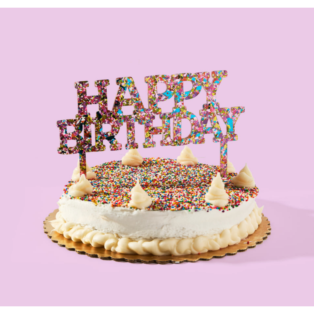 Happy Birthday Happy Confetti Cake Topper