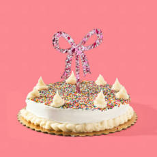 Pink Bow Confetti Cake Topper