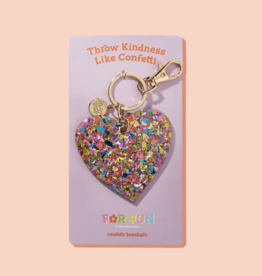 Happy Confetti Heart Keychain