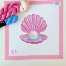 Pink Pearl Shell Needlepoint Canvas