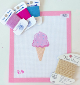Summer Ice Cream Cone Needlepoint Canvas