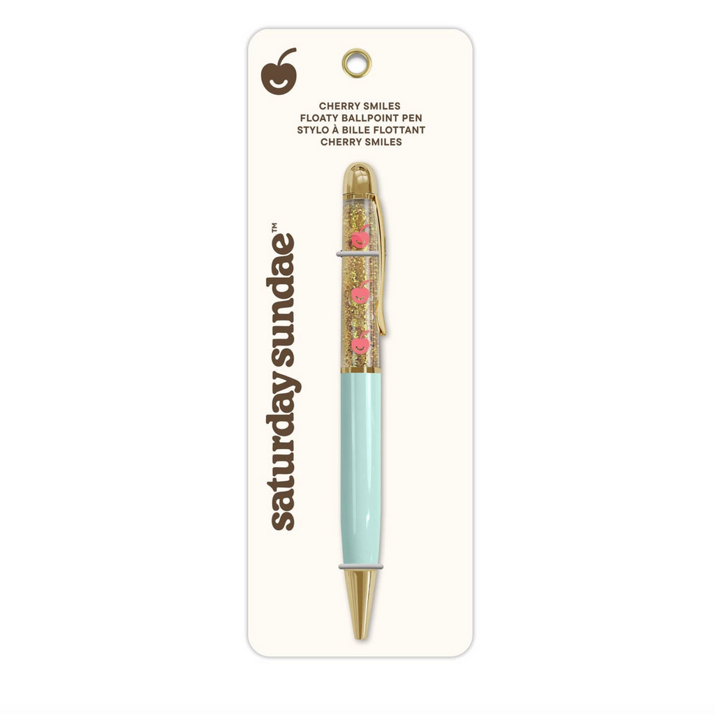 Mint Chip Cherry Smiles Floaty Ballpoint Pen