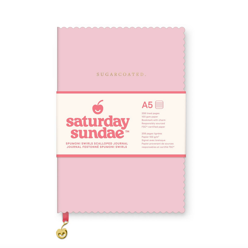 Bubble Gum Spumoni Swirls Scalloped Journal