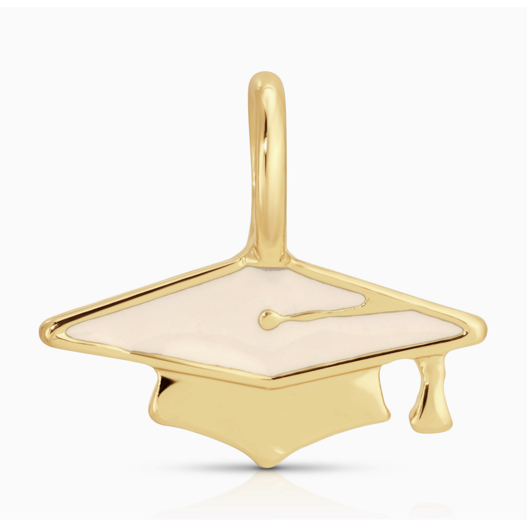 Gold Graduation Cap Charm