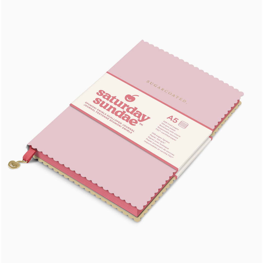 Bubble Gum Spumoni Swirls Scalloped Journal