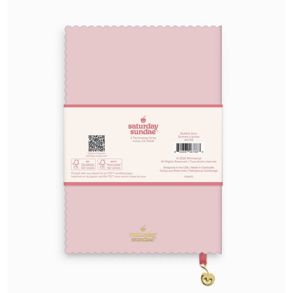 Bubble Gum Spumoni Swirls Scalloped Journal