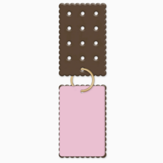 Strawberry Mini Ice Cream Sandwich Charm Notecards
