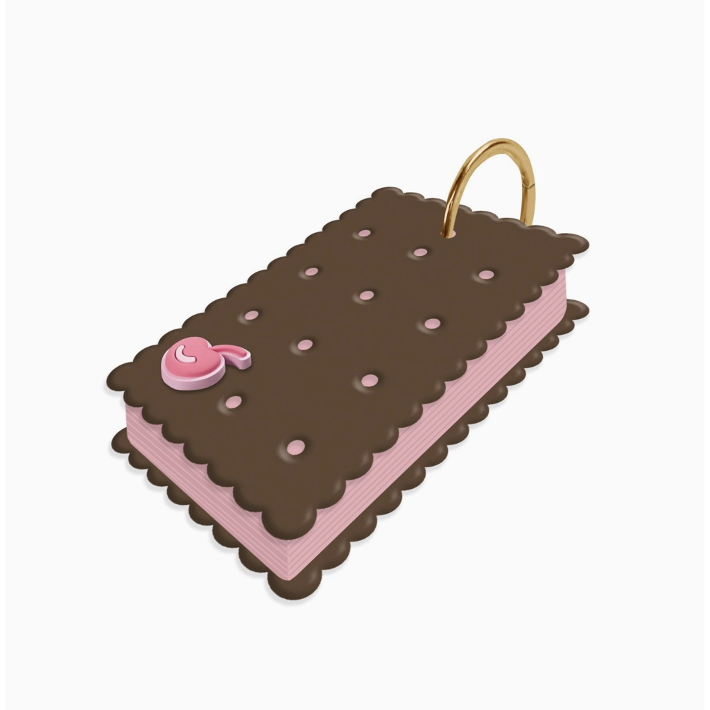 Strawberry Mini Ice Cream Sandwich Charm Notecards