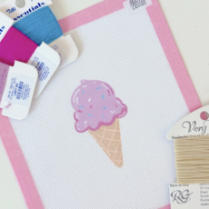 Summer Ice Cream Cone Needlepoint Canvas