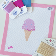Summer Ice Cream Cone Needlepoint Canvas