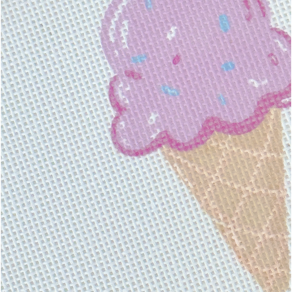 Summer Ice Cream Cone Needlepoint Canvas