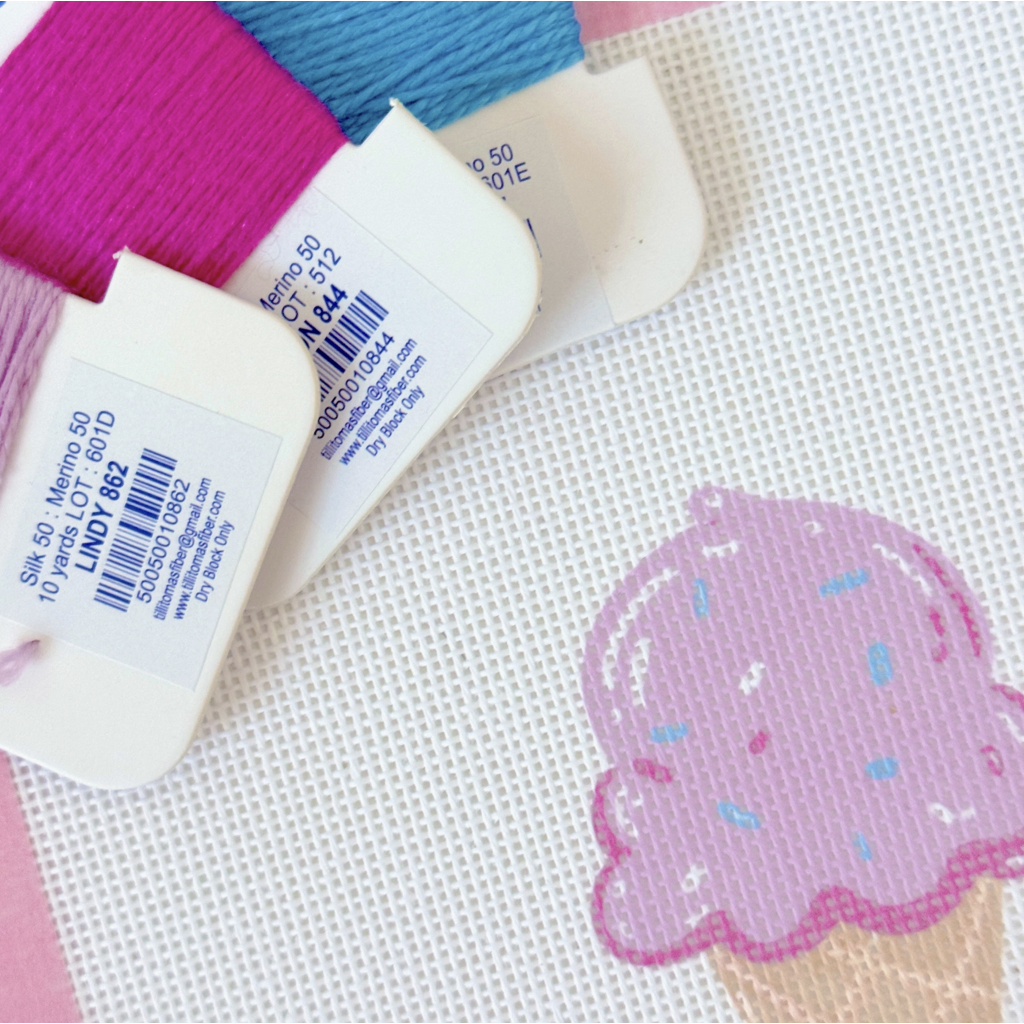 Summer Ice Cream Cone Needlepoint Canvas