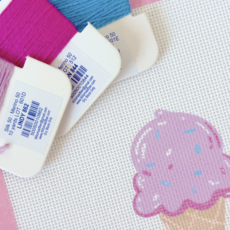 Summer Ice Cream Cone Needlepoint Canvas