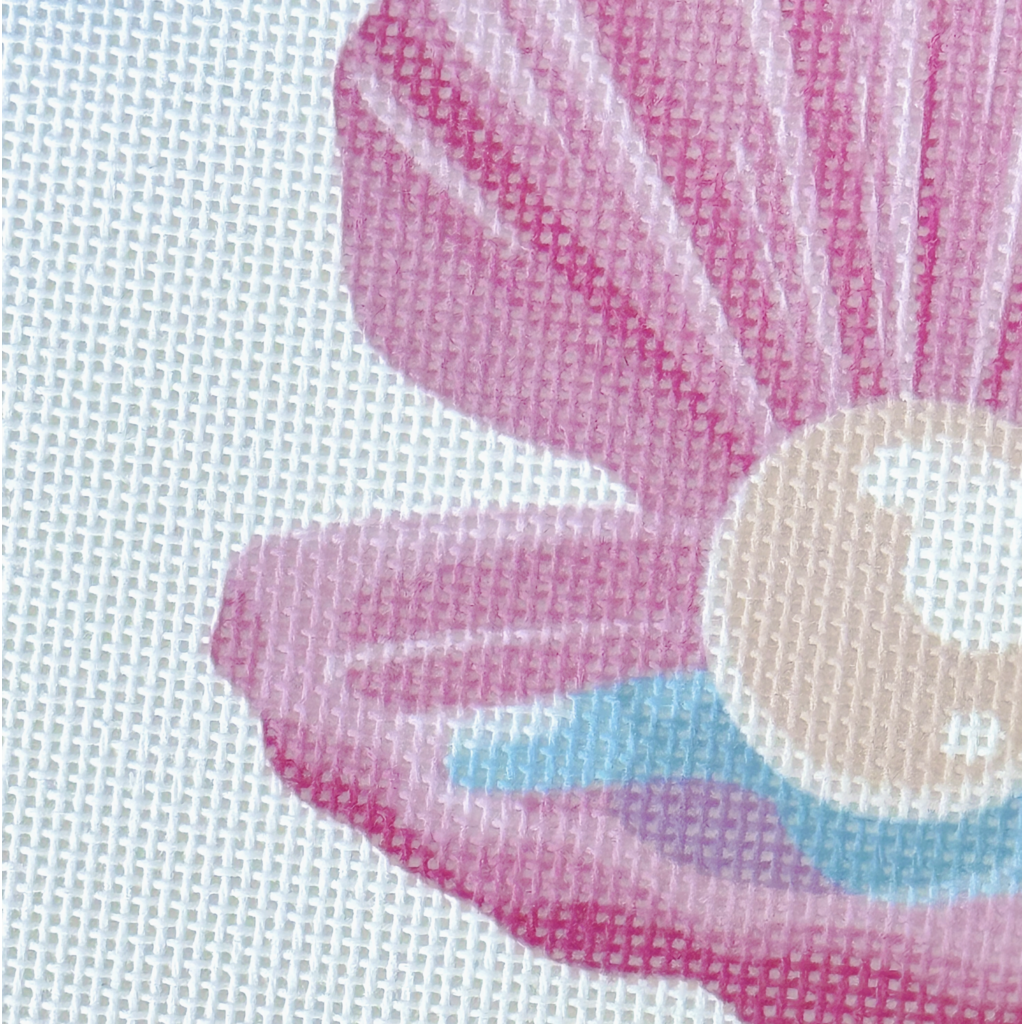 Pink Pearl Shell Needlepoint Canvas