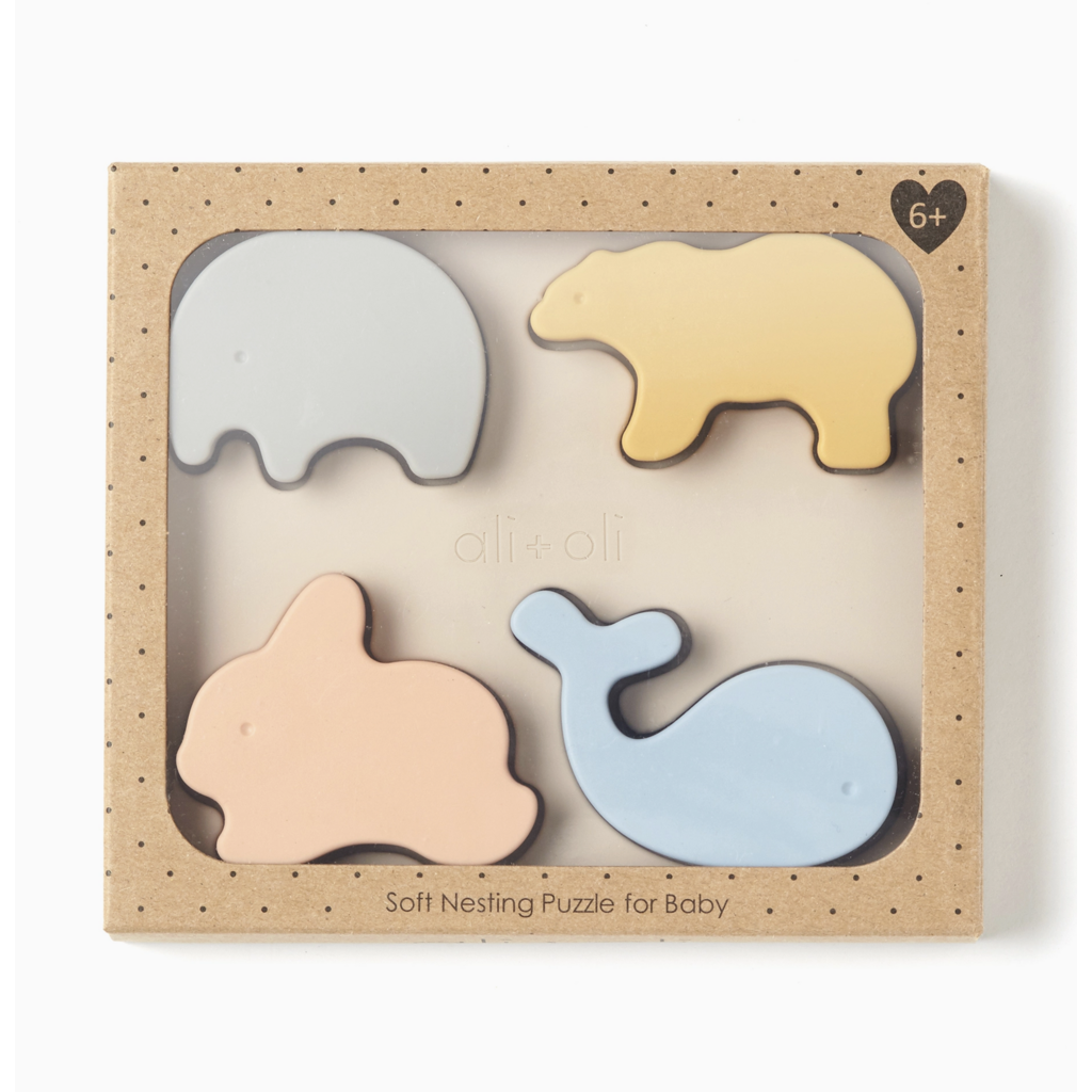 Baby Soft Silicone Mini-Animal Puzzle - 4 Piece