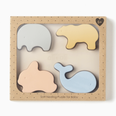 Baby Soft Silicone Mini-Animal Puzzle - 4 Piece