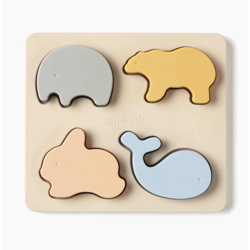 Baby Soft Silicone Mini-Animal Puzzle - 4 Piece