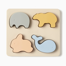 Baby Soft Silicone Mini-Animal Puzzle - 4 Piece