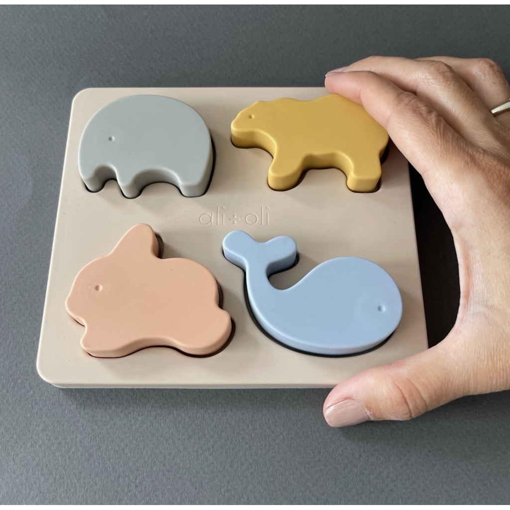 Baby Soft Silicone Mini-Animal Puzzle - 4 Piece