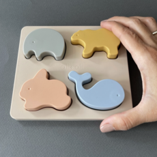 Baby Soft Silicone Mini-Animal Puzzle - 4 Piece