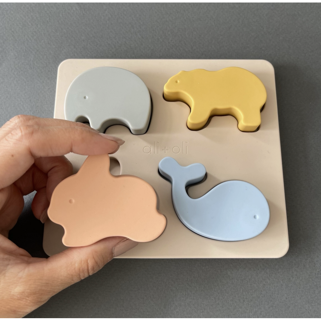 Baby Soft Silicone Mini-Animal Puzzle - 4 Piece