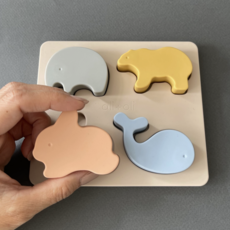 Baby Soft Silicone Mini-Animal Puzzle - 4 Piece