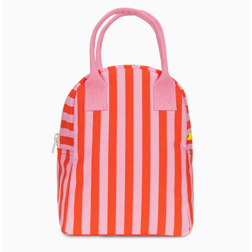 Awning Stripe Pink Zipper Lunchbox