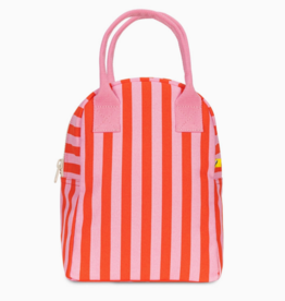 Awning Stripe Pink Zipper Lunchbox