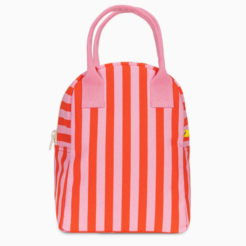 Awning Stripe Pink Zipper Lunchbox