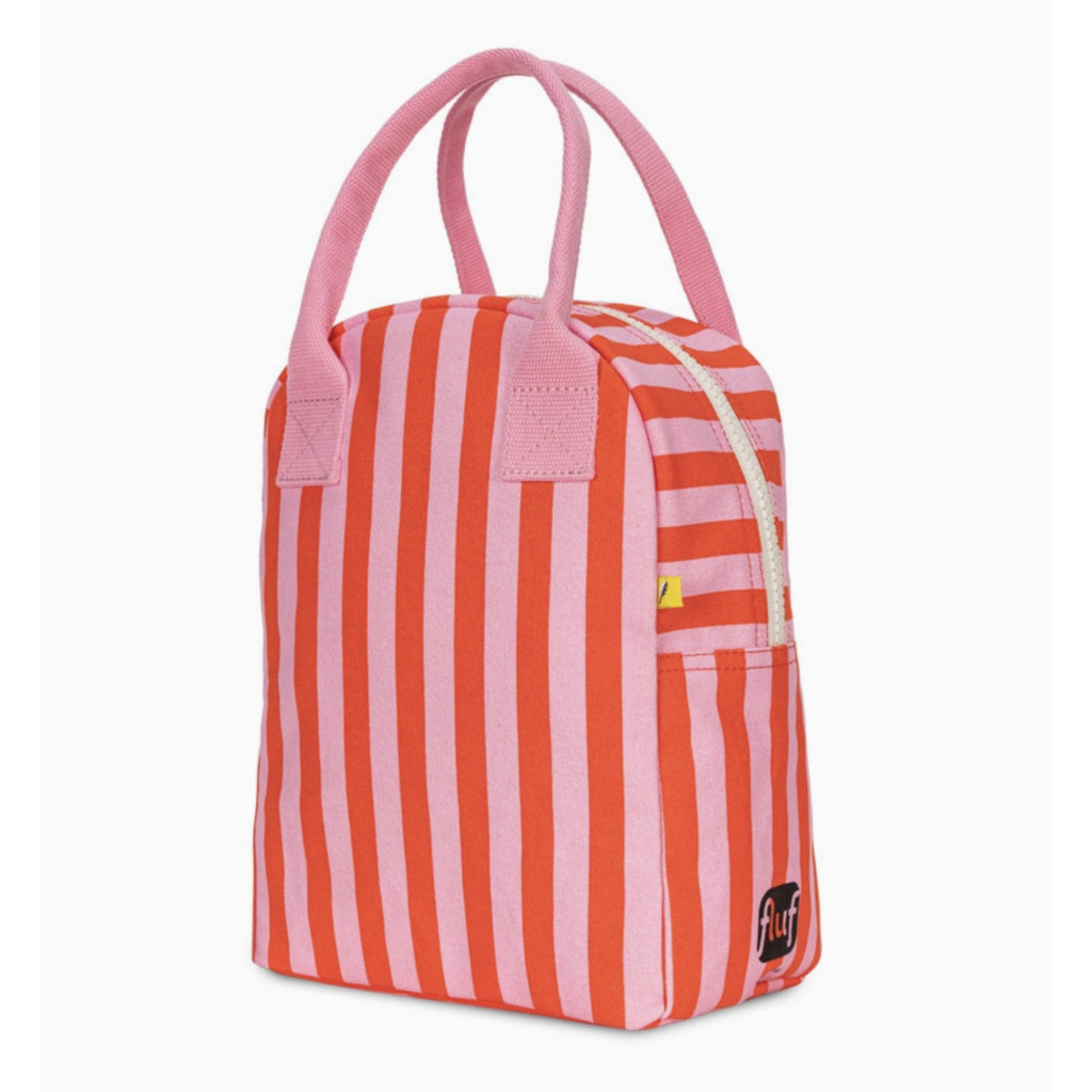 Awning Stripe Pink Zipper Lunchbox