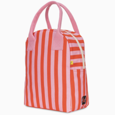 Awning Stripe Pink Zipper Lunchbox
