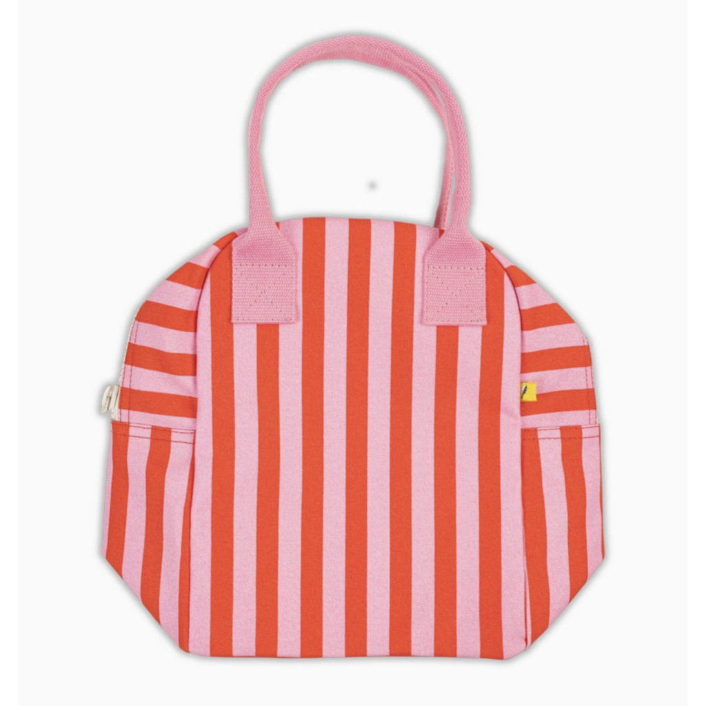 Awning Stripe Pink Zipper Lunchbox