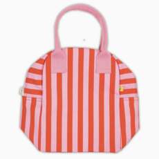 Awning Stripe Pink Zipper Lunchbox