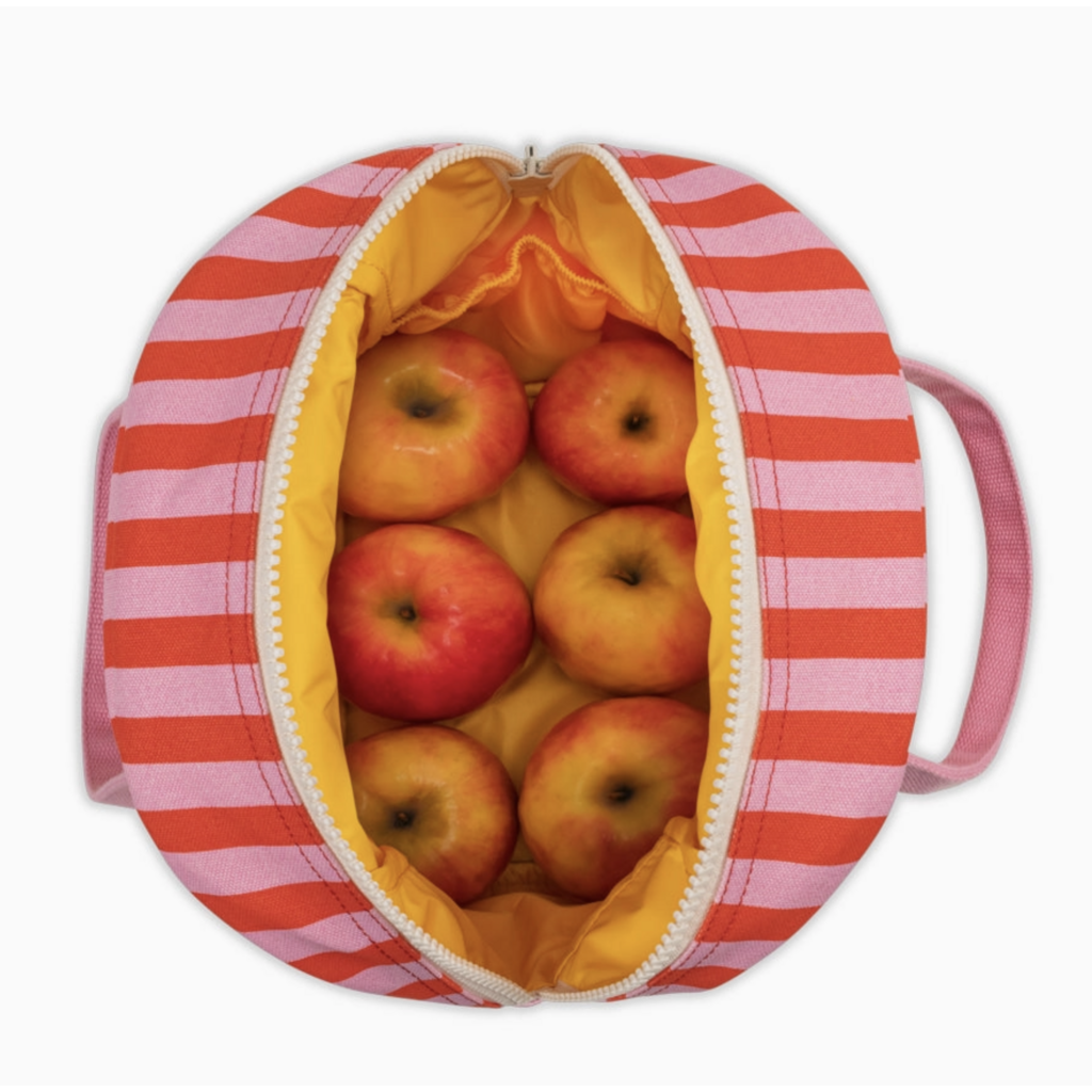 Awning Stripe Pink Zipper Lunchbox