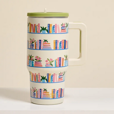 Book Shelfie Flip Straw Tumbler