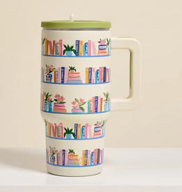 Book Shelfie Flip Straw Tumbler