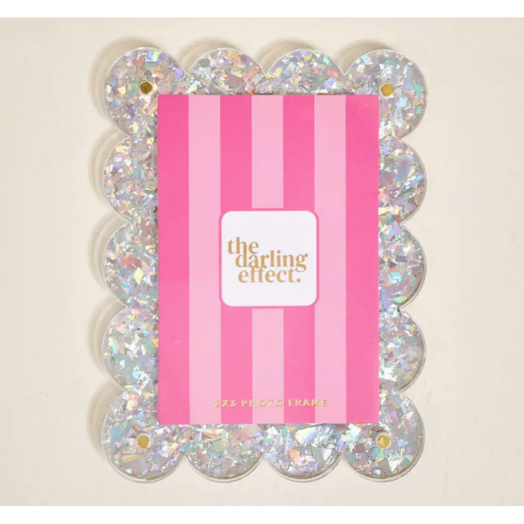 Silver Glitter Mini Acrylic Magnet Frame