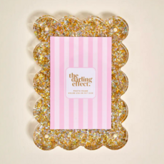 Gold Glitter Scalloped Acrylic Frame