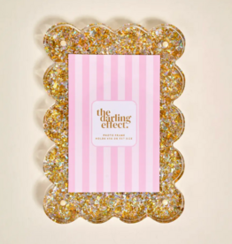 Gold Glitter Scalloped Acrylic Frame