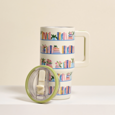 Book Shelfie Flip Straw Tumbler
