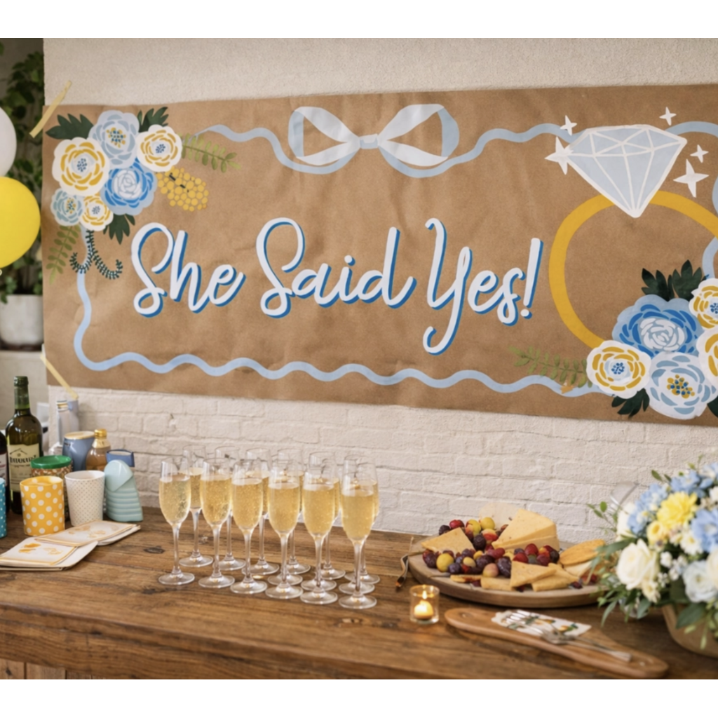 She Said Yes DIY Banner By Numbers