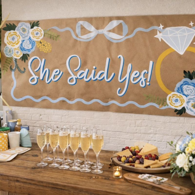 She Said Yes DIY Banner By Numbers