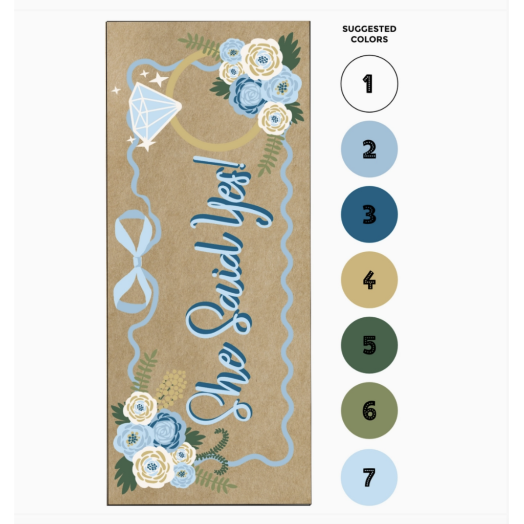 She Said Yes DIY Banner By Numbers