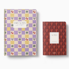 Checkerboard & Bows -Lined Notebook Set Softcover A5 & A6 Set Softcover A5 & A6 - Checkerboard & Bows