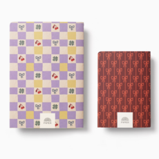 Checkerboard & Bows -Lined Notebook Set Softcover A5 & A6 Set Softcover A5 & A6 - Checkerboard & Bows