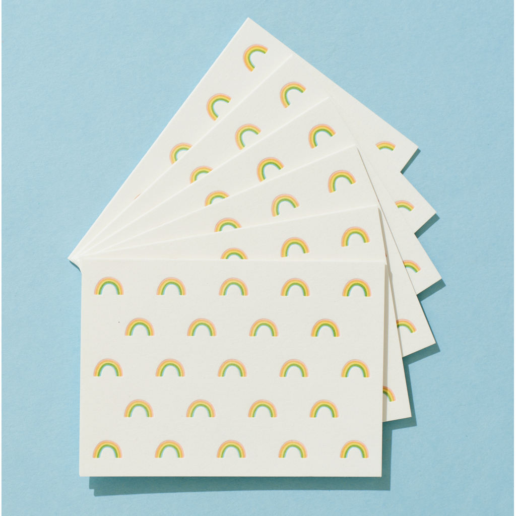 Rainbow Pattern Letterpress Card Box Set