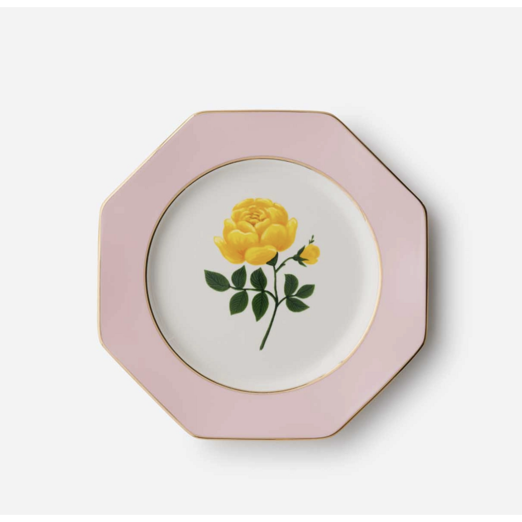 Roses Porcelain Dessert Plate Set