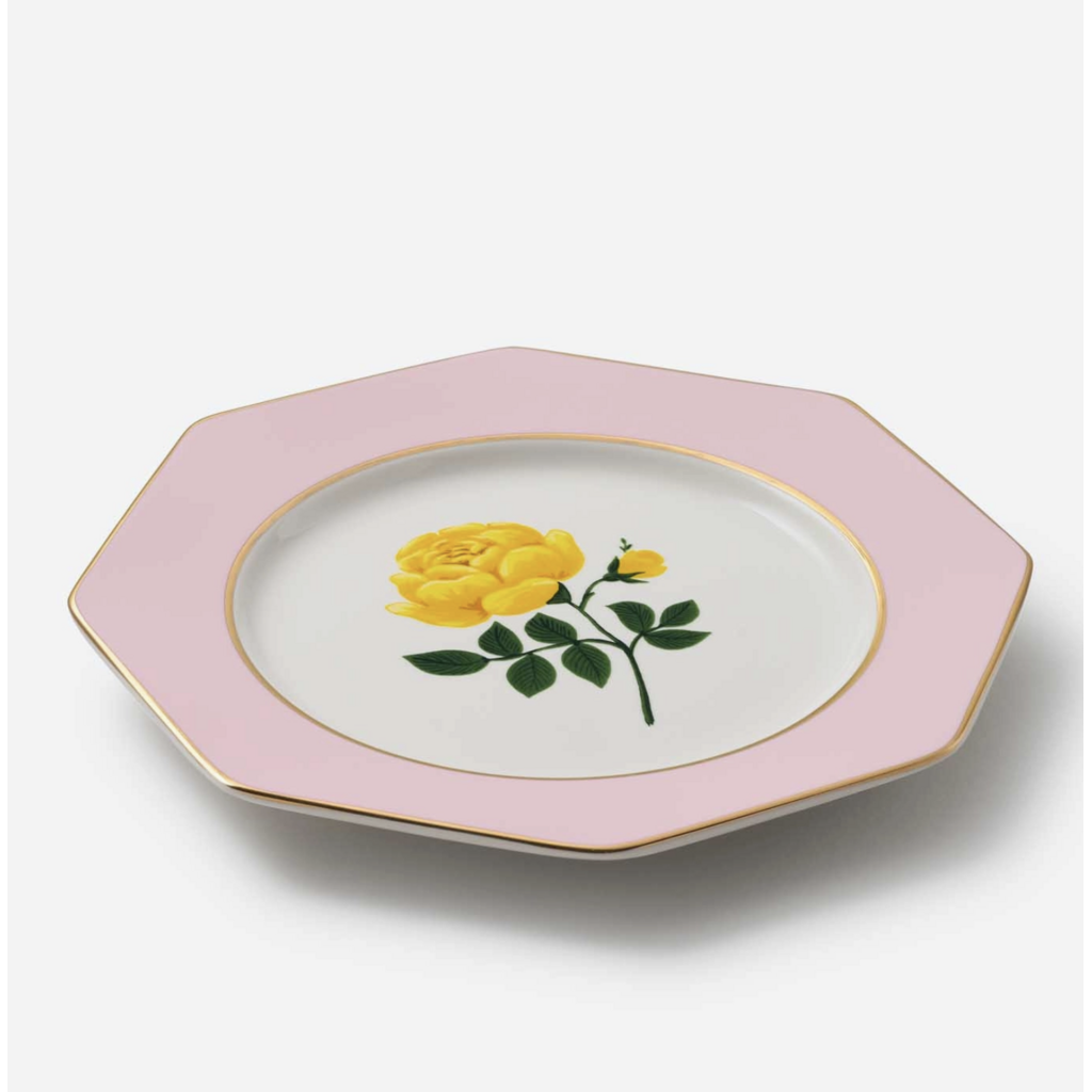 Roses Porcelain Dessert Plate Set